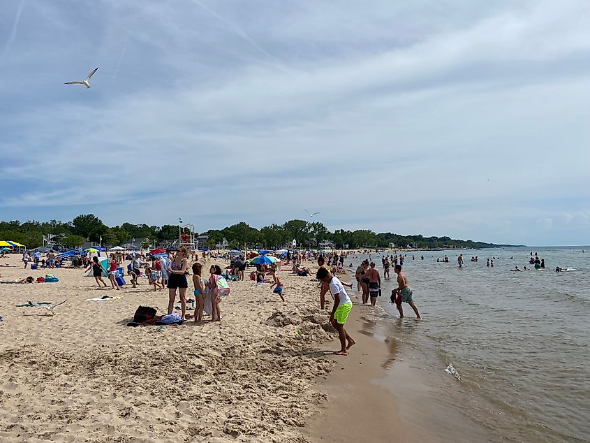 Obitelji koje se igraju na plaži.