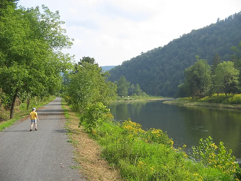 Pine Creek and the rail trail north of Waterville in Cummings Township in Lycoming County.