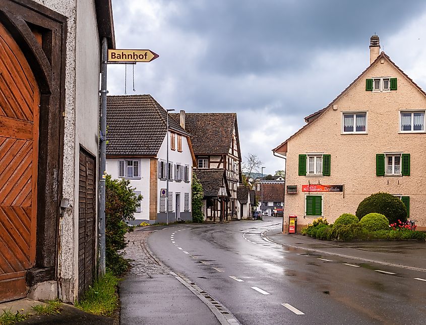 A rainy day in Busingen am Hochrhein, Germany