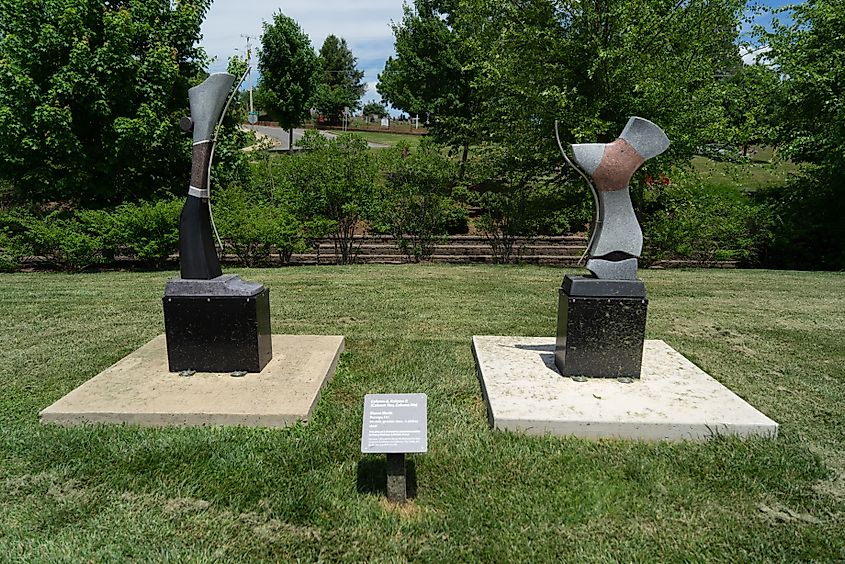 Sculptures in a park at Johnson City, Tennessee.
