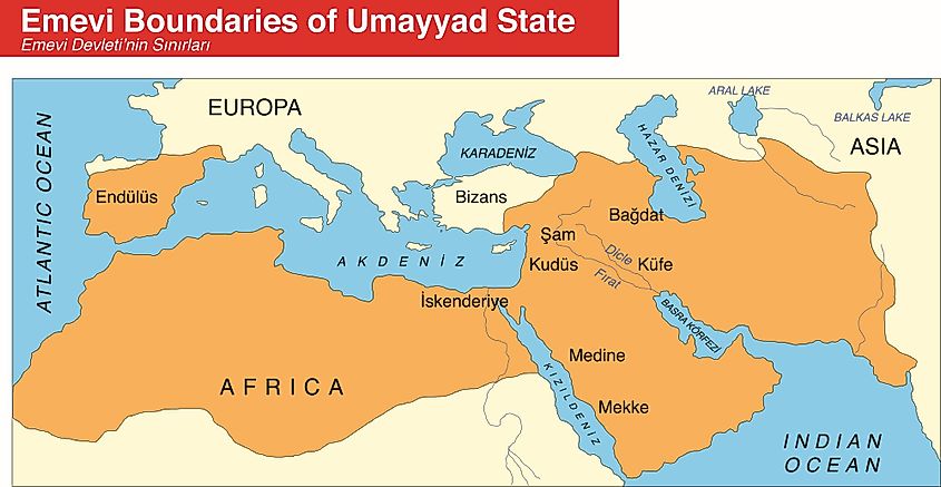 The borders of the Umayyad State of Andalusia