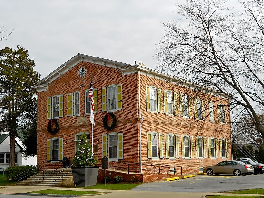 Old School and Town Hall in Delaware City Historic District