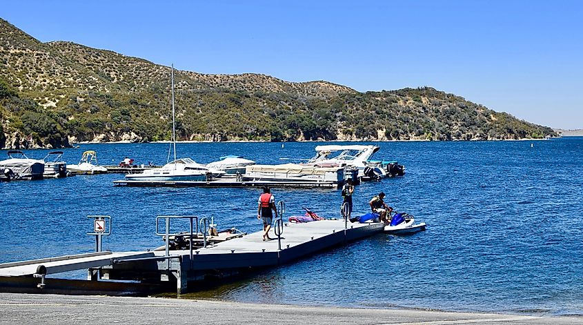 Boat marina in Silverwood Lake