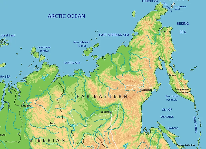 East Siberian Uplands Map