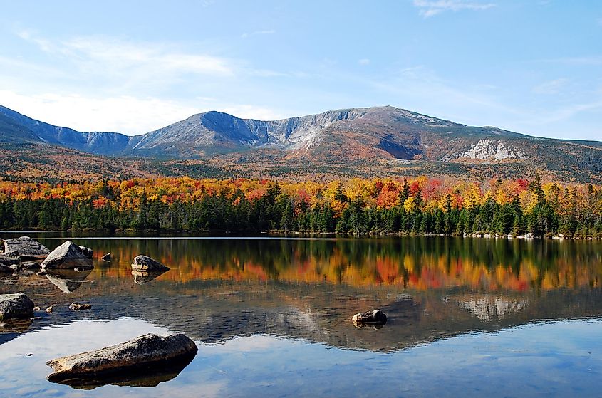 Sandy Stream Pond and North Basin in the fall, Baxter State Park, Northern Maine