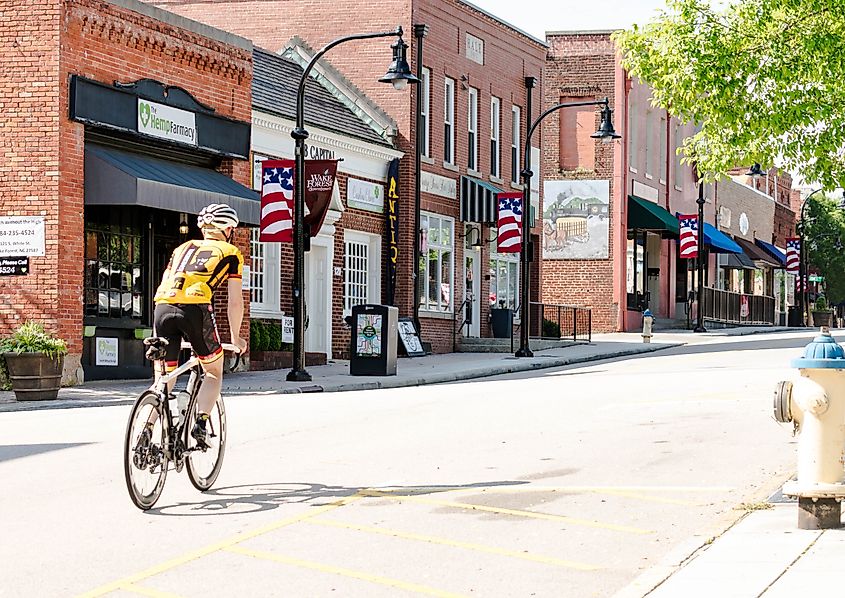 White Street in Historic Downtown Wake Forest, North Carolina. Editorial credit: M T Bostic / Shutterstock.com