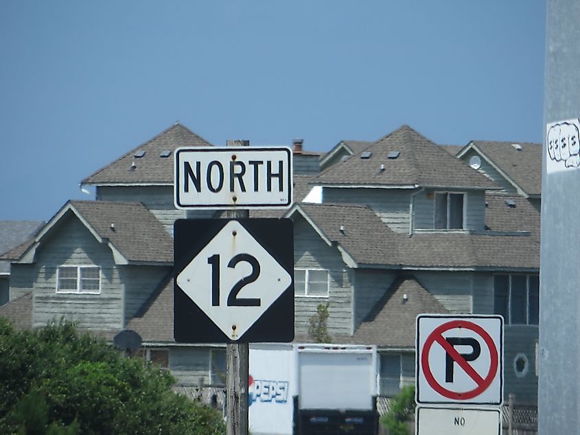 Northbound Highway 12, Southern Shores, North Carolina. 