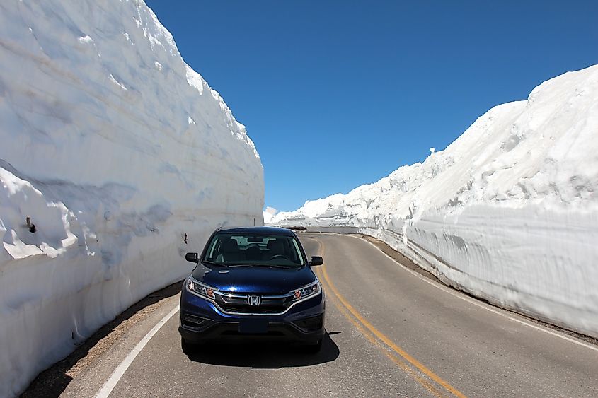 The Beartooth Highway after the snow is plowed in the spring