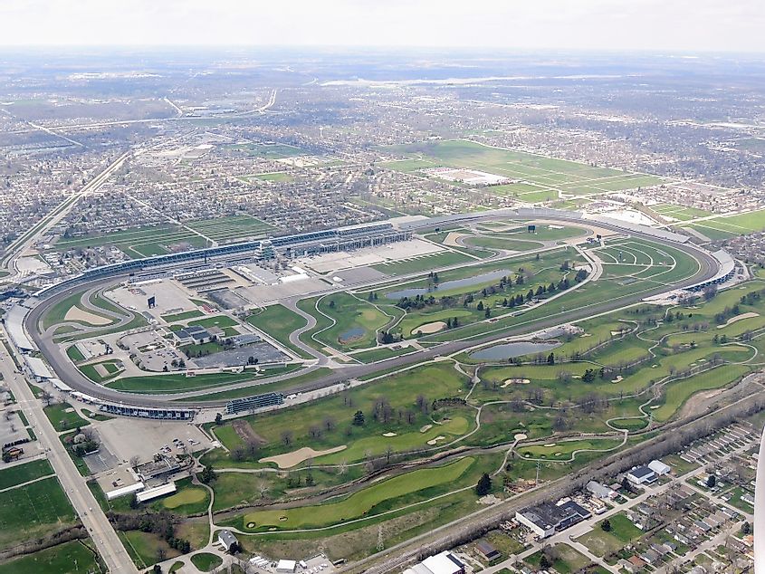 Aerial view of Indianapolis 500,