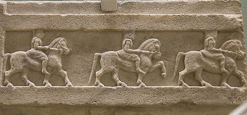 Relief from a Persian-era burial at Bin Tepe.