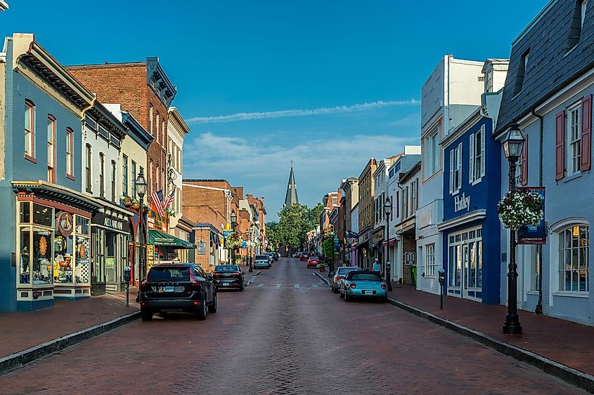 Main Street with St. Anne's Church in the background, via Nagel Photography / Shutterstock.com