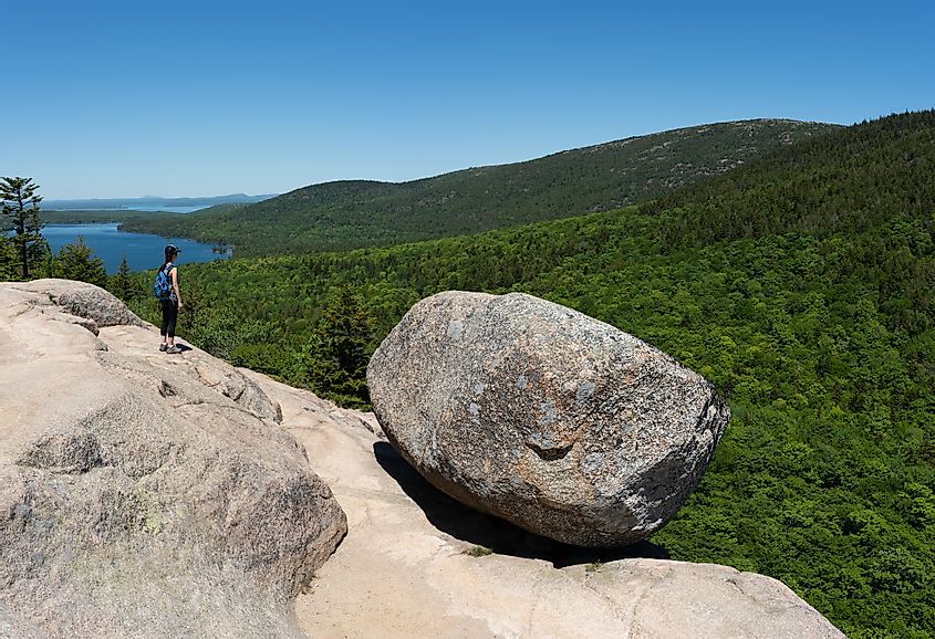Hike near Bubble Rock in Acadia National Park, Maine