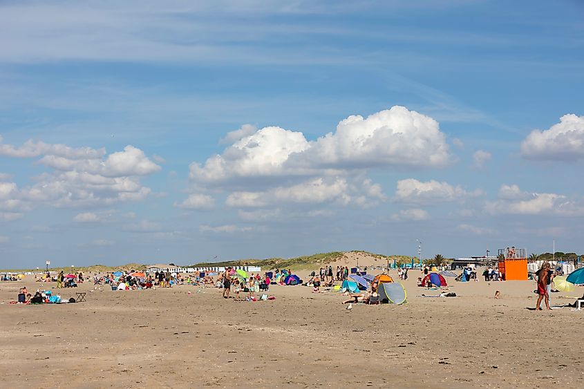 Landscape view of the beach in Hoek van Holland, The Netherlands.