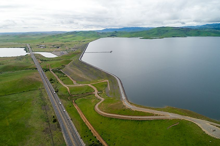 O'Neill Forebay and the San Luis Reservoir in California.