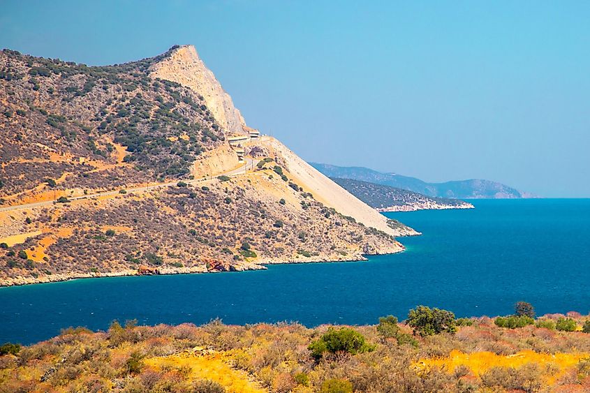 Corinthian gulf on a bright sunny day.