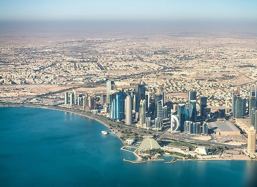 Aerial view of Qatar