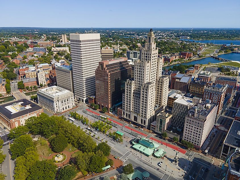 Aerial view of downtown Providence, Rhode Island