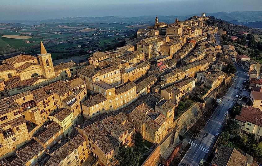 Ancient walled city of Treia, Italy.