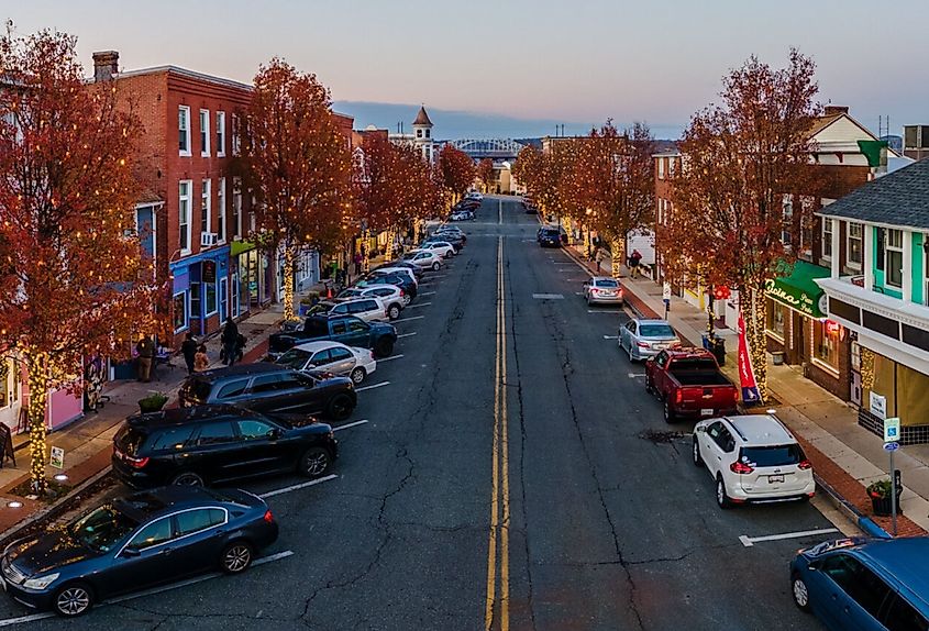Overlooking the main street in Havre de Grace, Maryland.