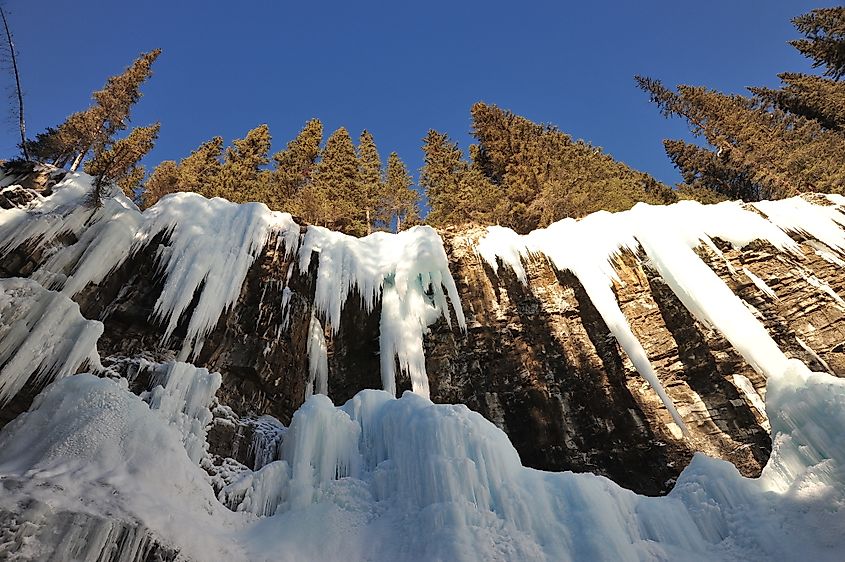 Johnston canyon in winter