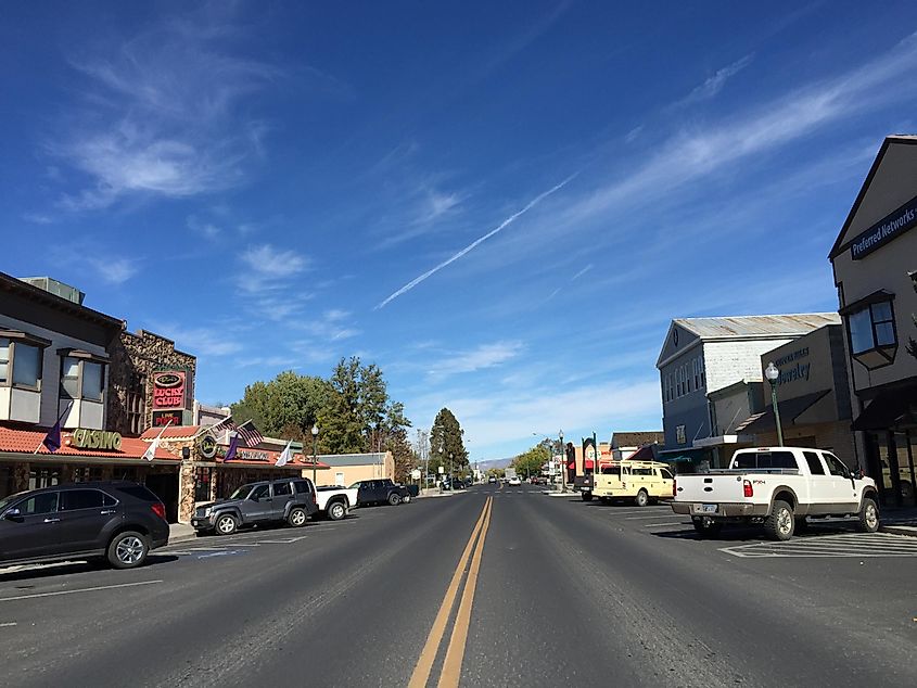 Main Street in downtown Yerington, Nevada.