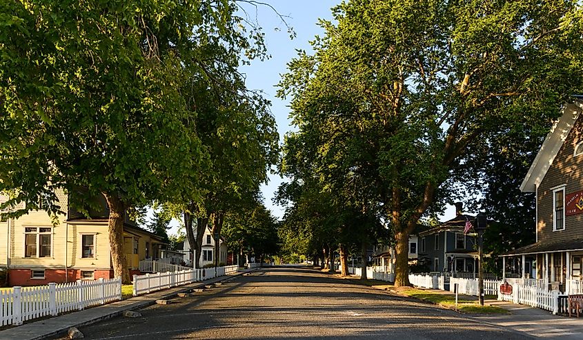 North Rainier Avenue in the National Historic Landmark area of Port Gamble in Washington