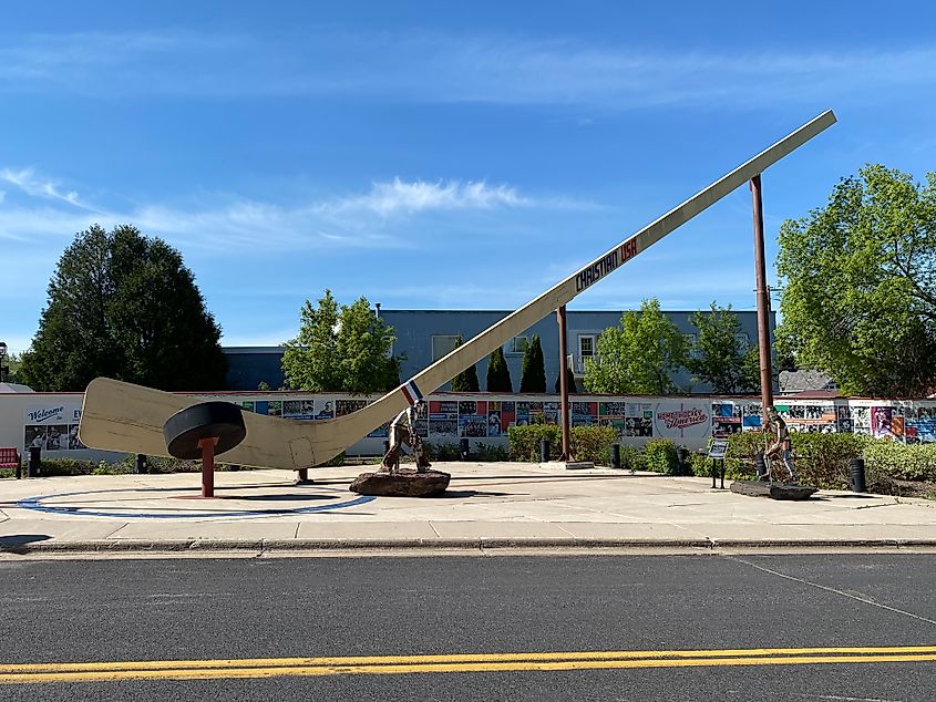 World's largest free-standing hockey stick in Eveleth, Minnesota.