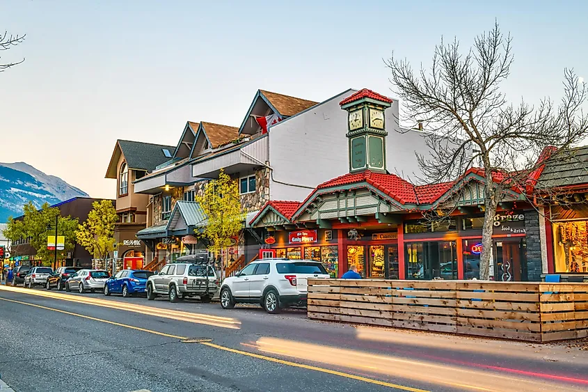 The streets of downtown Canmore, Alberta, Canada. Image credit i viewfinder via Shutterstock