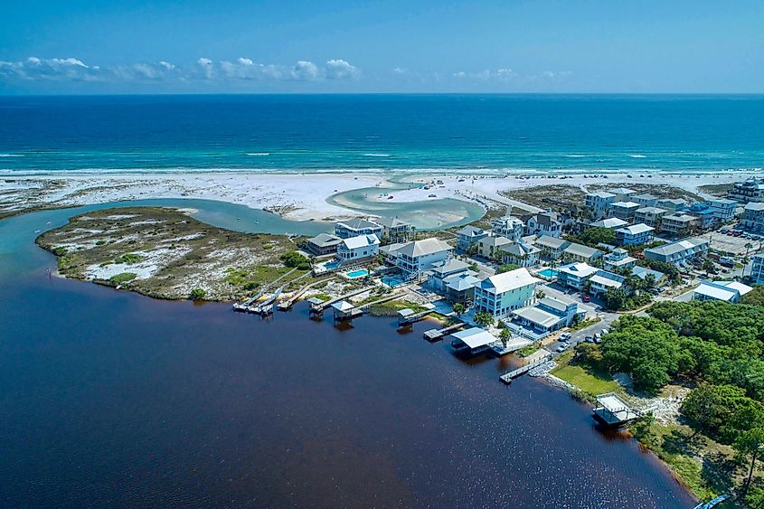 Overhead view of Grayton Beach, Florida