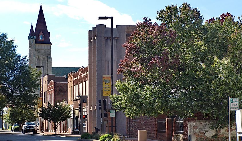 Historic buildings in the downtown district of Paducah, Kentucky.