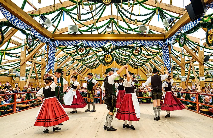 People in the "traditon"-beer tent, via FooTToo / Shutterstock.com