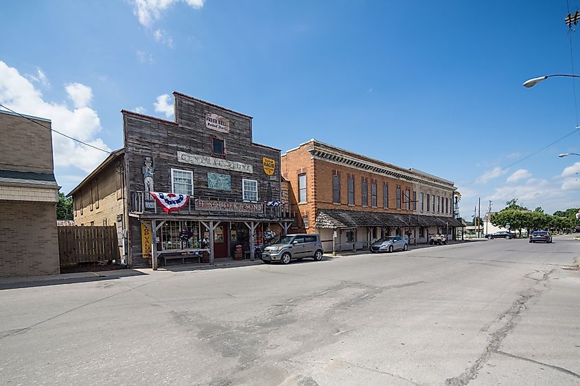 H. Souder & Son's General Store in downtown Grabill, Indiana.