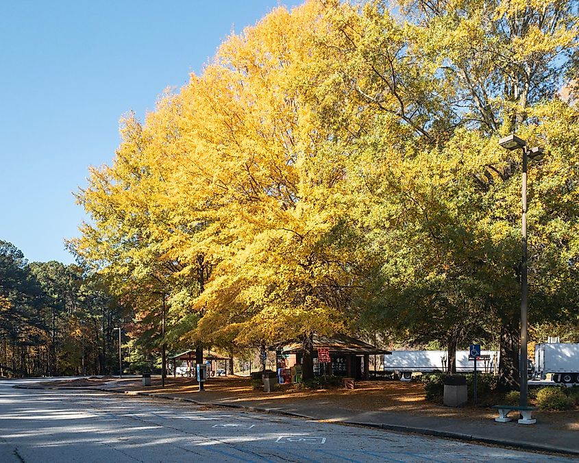 Interstate highway (I-85) rest area near Anderson, South Carolina, United States.