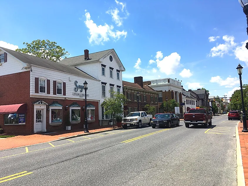 Main Street in Smyrna, Delaware. Image credit Dough4872 via Wikimedia Commons