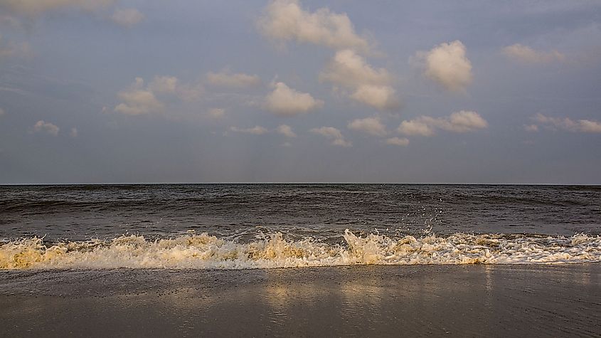 The beach at Waves, North Carolina, on Hatteras Island 
