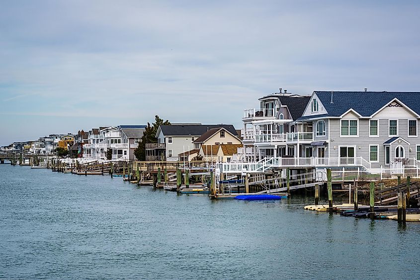 Waterfront homes in Avalon, New Jersey.