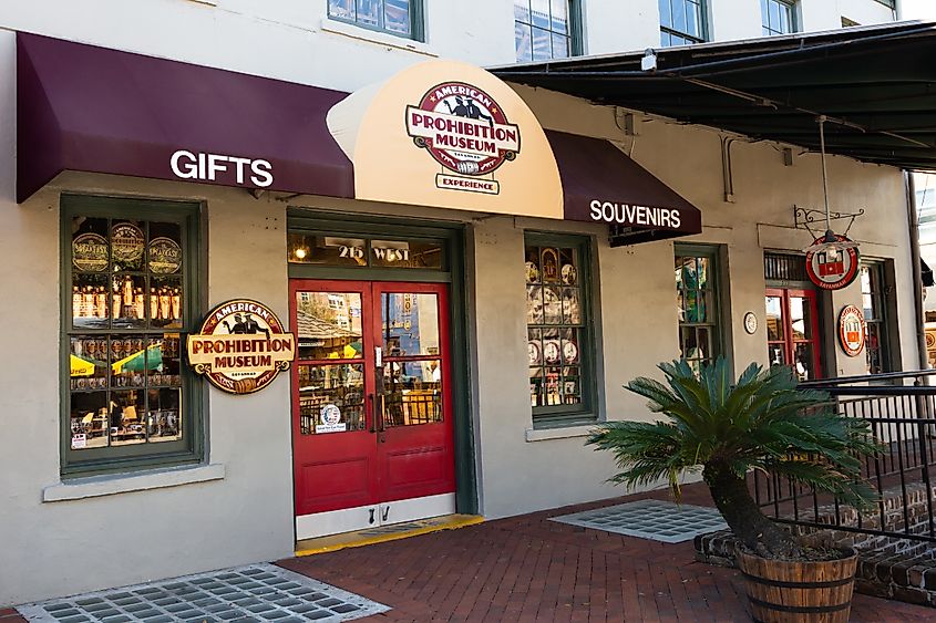 The American Prohibition Museum entrance at 209 W Saint Julian Street in the City Market.