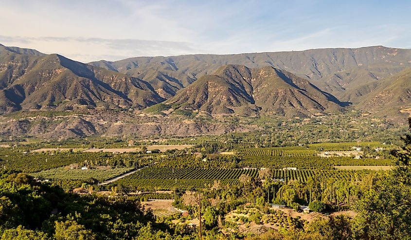 Panoramic view of Ojai Valley before 2017 wildfires.