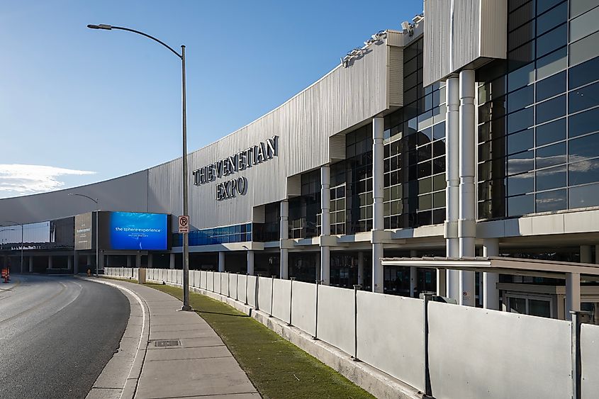 Exterior view of the Venetian Convention and Expo Center. 