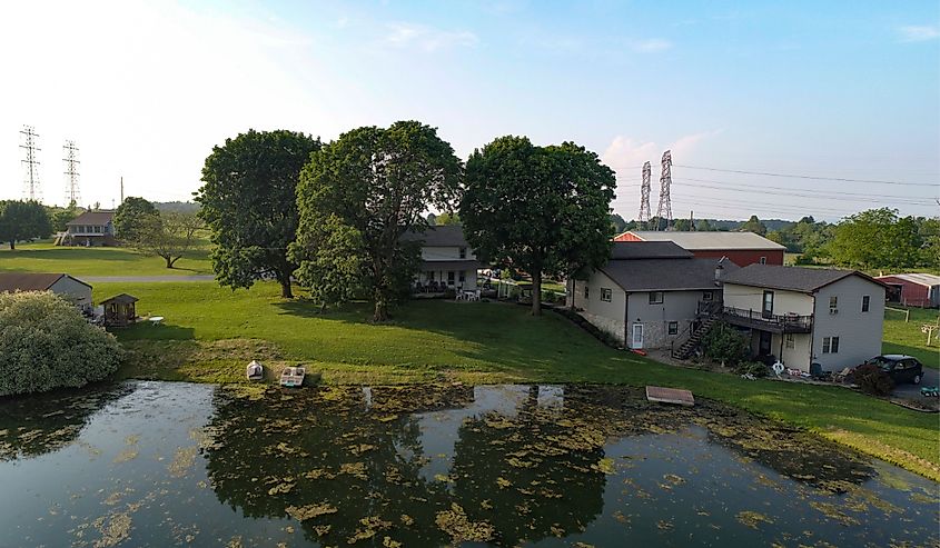 Home Compound Along Pond Lebananon Pennsylvania