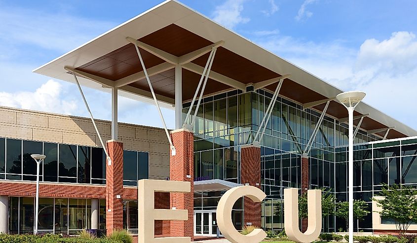 East Carolina University (ECU), public research university in Greenville, North Carolina. Main Campus Student Center