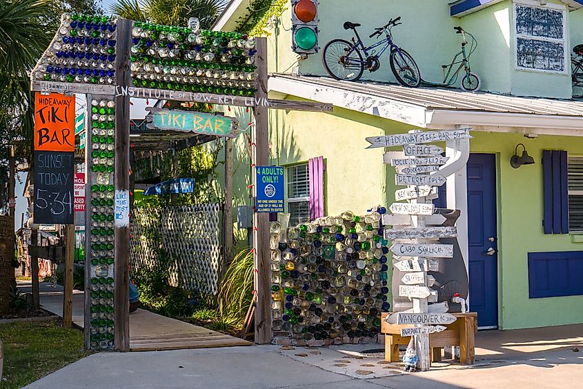 Tiki bar in Cedar Key, Florida