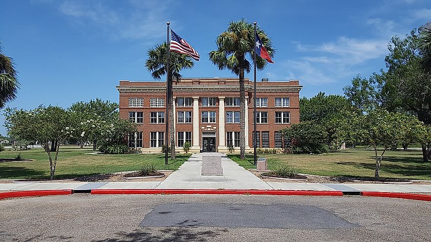 The Kenedy County Courthouse in Sarita, Texas.