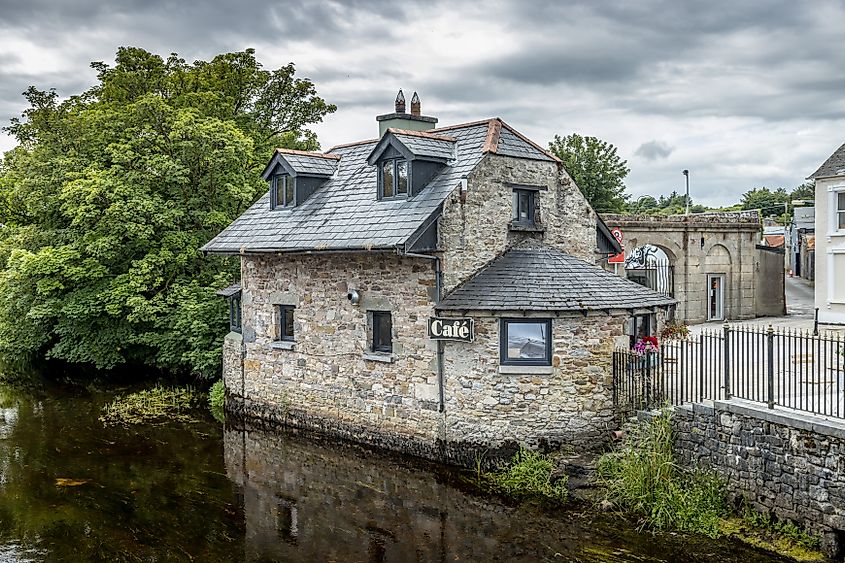 An iconic coffee shop next to a canal in Boyle town, Republic of Ireland