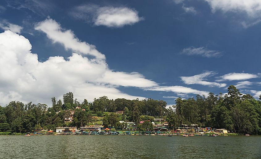 A view of the Ooty Lake in Ooty, Tamil Nadu, India