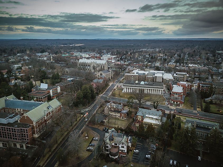 Aerial view of Princeton, New Jersey