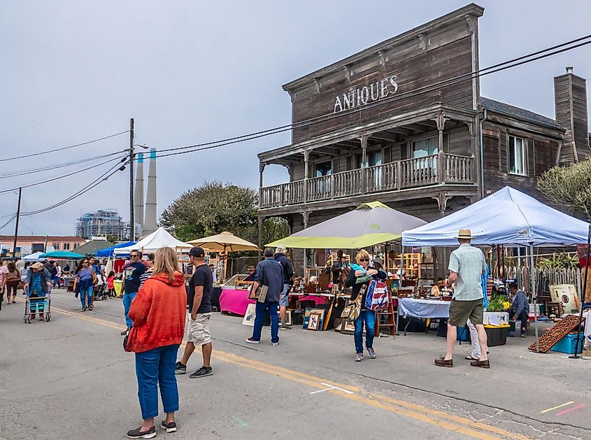 People enjoy the afternoon at the Moss Landing Street Fair