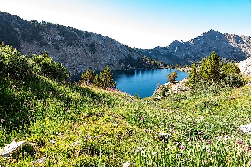 Morning view of the beautiful Liberty Lake at Ruby Mountain, Nevada