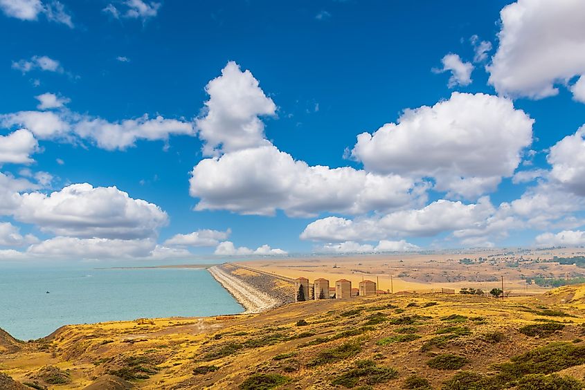 The Fort Peck Lake Dam and lake.