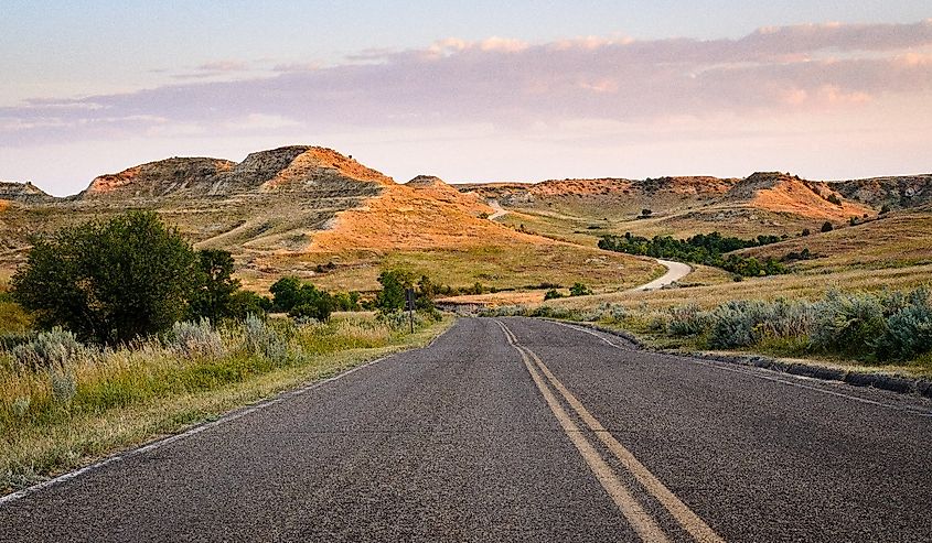 Theodore Roosevelt National Park landscape in Medora. 